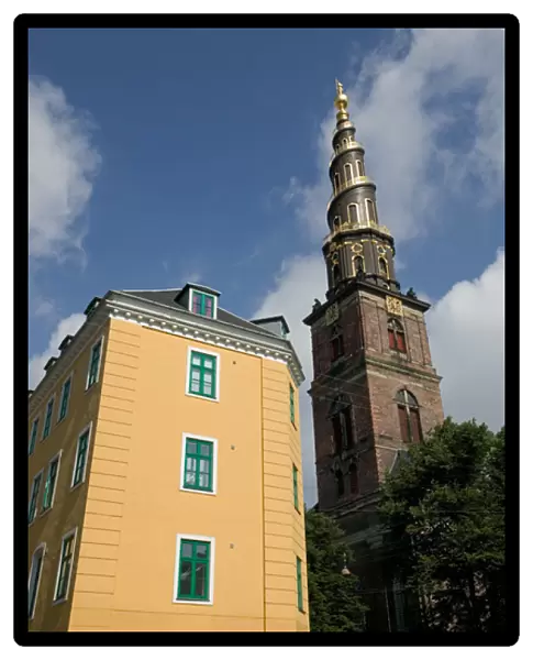 Spire of Vor Frelsers Kirke (Our Saviors Church), Copenhagen, Denmark