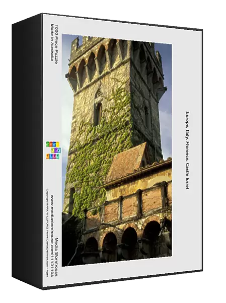 Europe, Italy, Florence. Castle turret