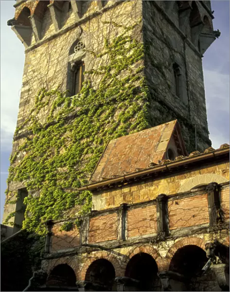Europe, Italy, Florence. Castle turret