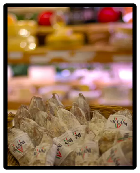 03. France, Paris, sausage for sale in cheese shop