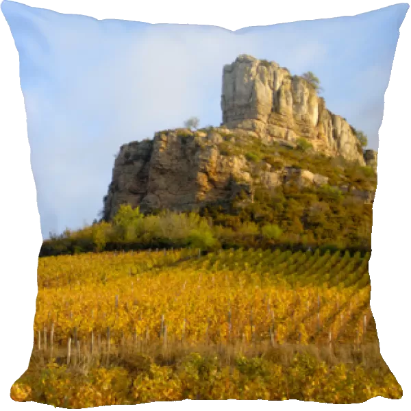 03. France, Maconnais Region, Roche de Solutre above Pouilly-Fuisse vineyards