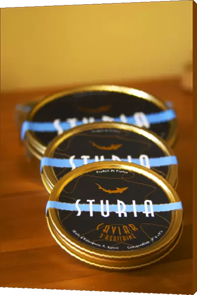 Three tins of Caviar d Aquitaine Sturia Caviar et Prestige Saint