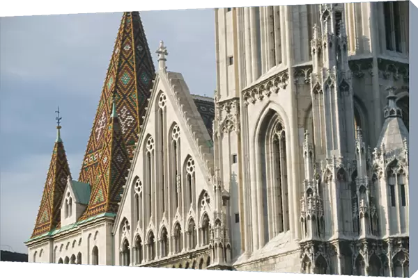 HUNGARY-Budapest: Buda  /  Castle Hill - Matthais Church (b. 1896) Detail