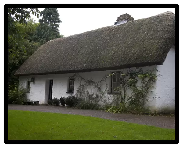 Thatched roof house, Bunratty Folk Park, County Clare, Ireland, Architecture, Facade