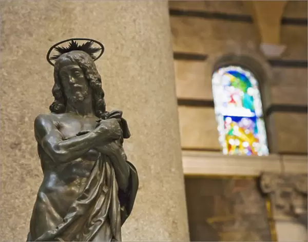 Europe, Italy, Pisa. Close-up of statue of Jesus Christ in the historic Duomo Pisa