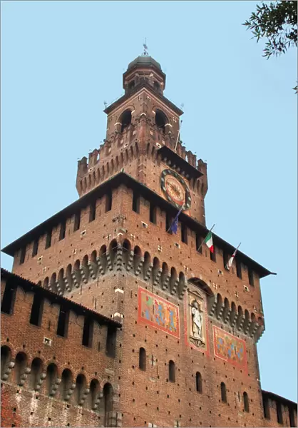 04. Italy, Milan, Castello Sforzesco entrance, Filarete Tower