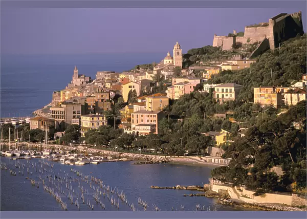 Europe, Italy, Liguria, Riviera di Levante, Porto Venere. Town view  /  morning