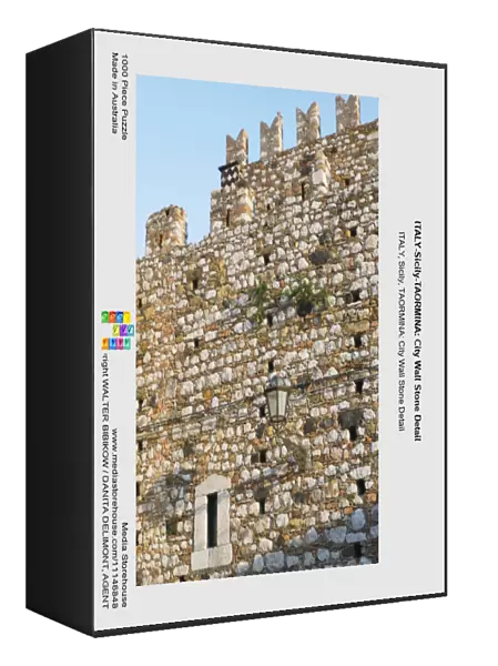ITALY-Sicily-TAORMINA: City Wall Stone Detail