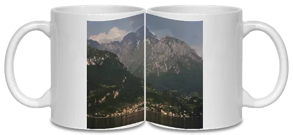 ITALY, Lecco Province, Lierna. Town and mountains of the Grigne Regional Park
