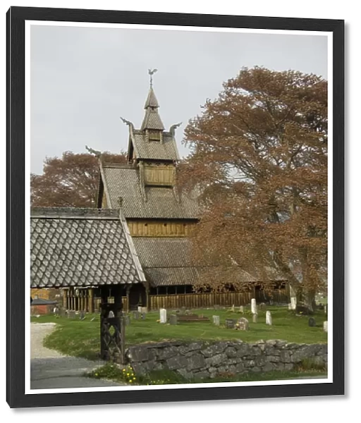 Norway, Sogn og Fjordane, Laerdal. Borgund Stave Church, built just before 1150