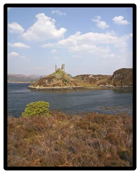 Kyleakin, Scotland. The ancient ruins of Kyleakin Castle or Castle Moil at the entrance