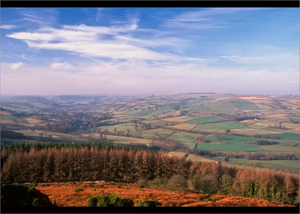 Wales - Peaceful countryside landscape extend beyond the Brecon Beacons National Park