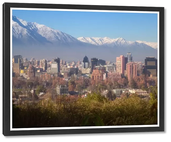 Cityscape of Santiago with Andes Mountains, Chile