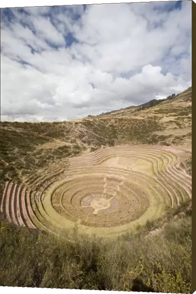 South America - Peru. Amphitheater-like terraces of Moray in the Sacred Valley of the Incas