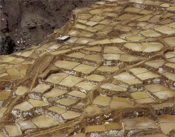 SA, Peru, Urubamba Valley Salt pans of Maras, dating from Inca times