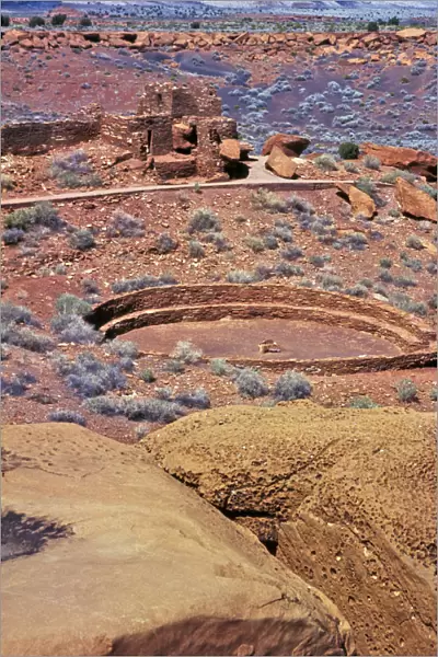 North America, United States, Arizona. Ancient structure part of pueblo in Wupatki