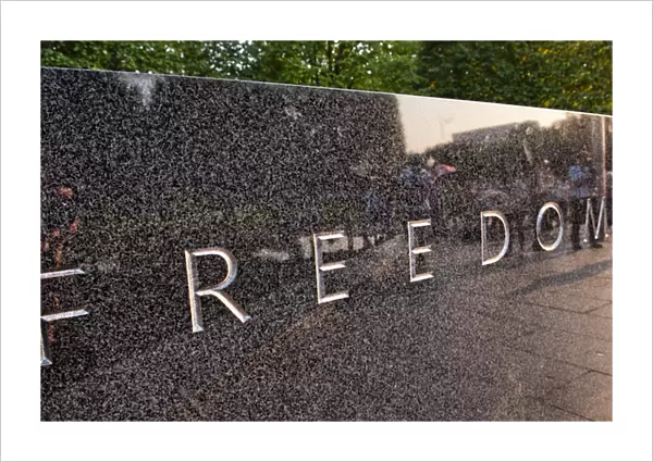 Freedom Is Not Free on wall at new Korean War Veterans Memorial in Mall in Washington