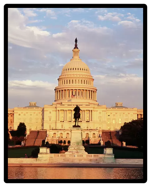 USA, Washington DC, Washington State Capitol building at dusk