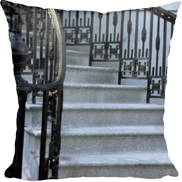 N. A. USA, Georgia, Savannah. Wrought iron railing & steps in town