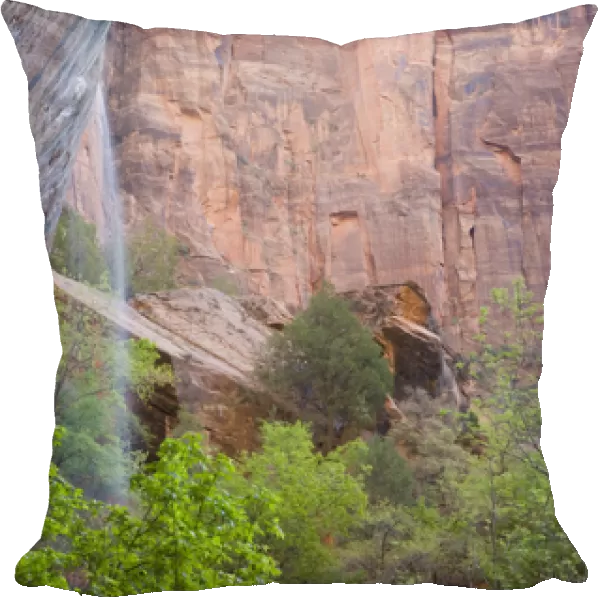 Utah, Zion National Park, Waterfall at Lower Emerald Pool