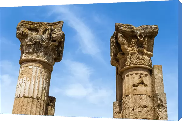 Roman Corinthian capital, Utica Punic and Roman archaeological site, Tunisia, North Africa