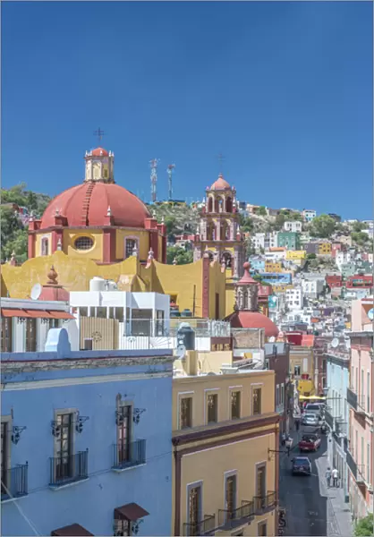 Mexico, Guanajuato, Rooftop View of Guanajuato