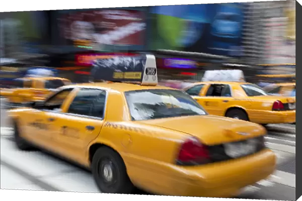 Yellow taxi Cabs, just off Times Square, Manhattan, New York