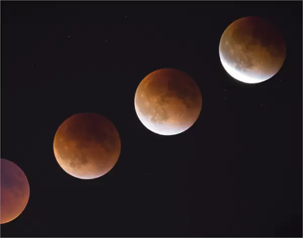 WA, Seattle, Lunar Eclipse; phases of total lunar eclipse