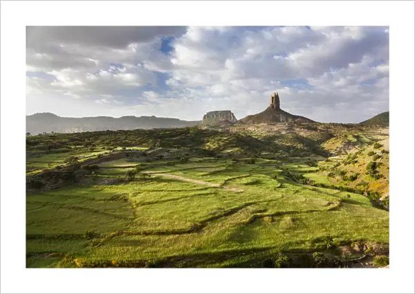 Landscape in the province Tigray, northern Ethiopia. During and after the rainy season