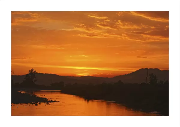 Sunset over Ramganga river, Corbett National Park, India