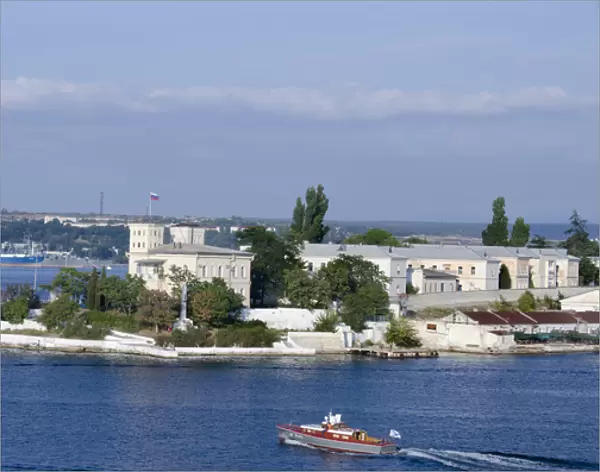 Ukraine, Sevastopol. Harbor area of the Black Sea port