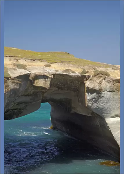 Natural arch, Tunnel Beach, Dunedin, Otago, South Island, New Zealand