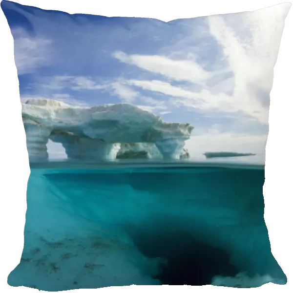 Canada, Nunavut Territory, Repulse Bay, Underwater view of melting iceberg in Harbour