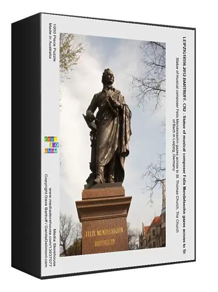 LEIPZIG18556-2012-BARTRUFF. CR2 - Statue of musical composer Felix Mendelssohn gazes across to St
