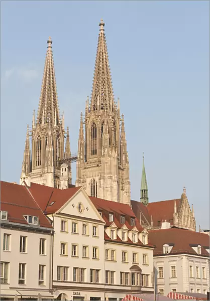 Spires of St. Peters Catherdral in Regensburg, Germany