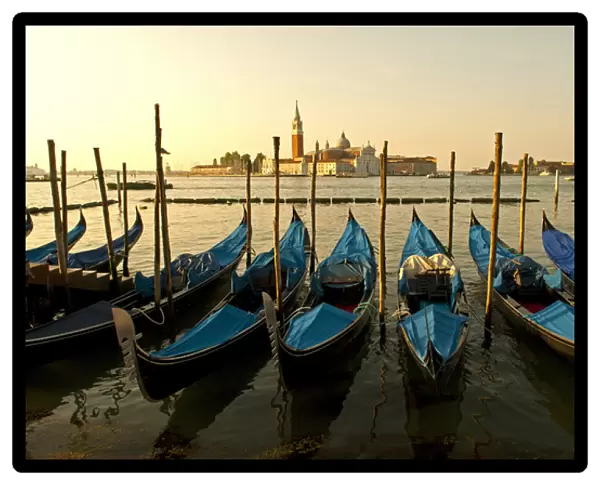 Italy, Venice. View of Canale di San Marco and with gondolas in the forground