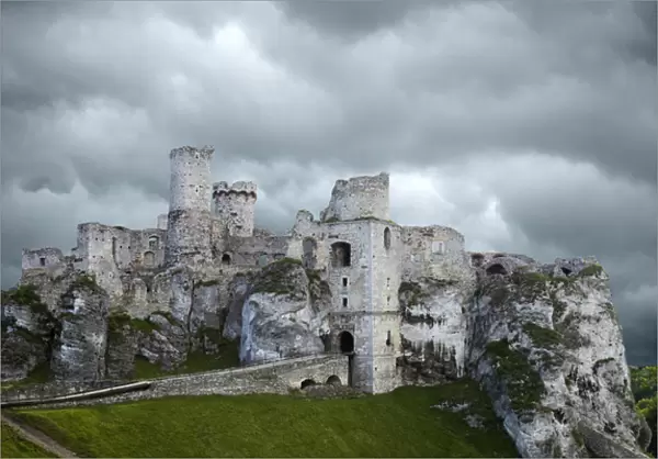 Europe, Poland. Composite of Ogrodzieniec Castle
