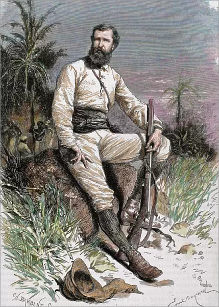 Cameron, Verney Lovett (1844-1894). British traveler and explorer. Engraving by Barbant