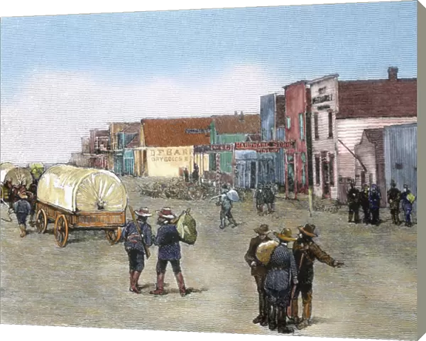 United States. Purcell. Oklahoma. Main Street after the land rush, 1889