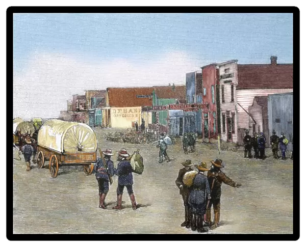 United States. Purcell. Oklahoma. Main Street after the land rush, 1889