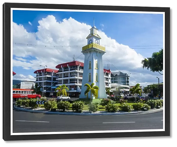 Clock tower in downtown Apia, Upolo, Samoa, South Pacific