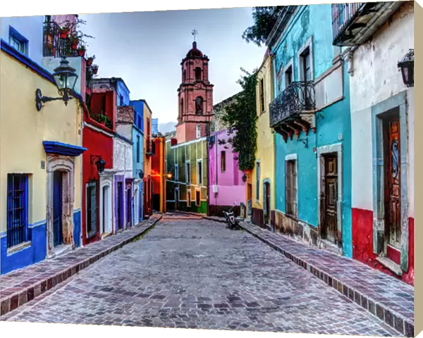 North America; Mexico; Guanajuato; Colorful Back Alley of Guanajuato Mexico