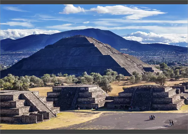 Climbing Temple of Sun Pyramid Avenue of Dead Teotihuacan Mexico City Mexico