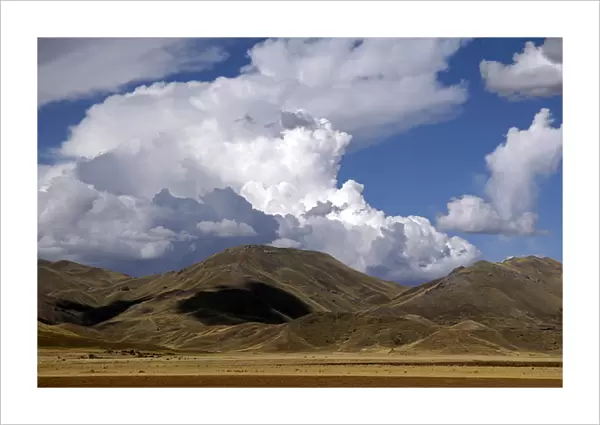 South America, Peru. The scenic skies of the high Andes, en route between Cusco and Puno