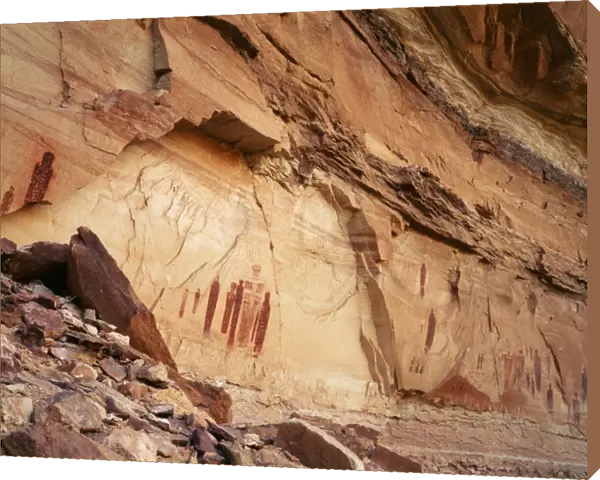 USA, Utah, Canyonlands National Park, Ancient pictographs in horseshoe canyon
