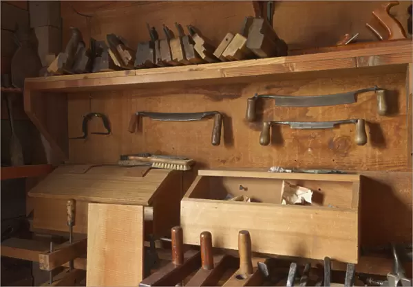 Woodworking tools in carpentry shop at Ft. Vancouver National Historic Site, Vancouver