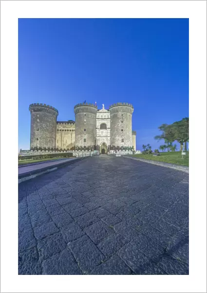 Europe, Italy, Naples, Castel Nuovo (Maschio Angioino) at Dawn