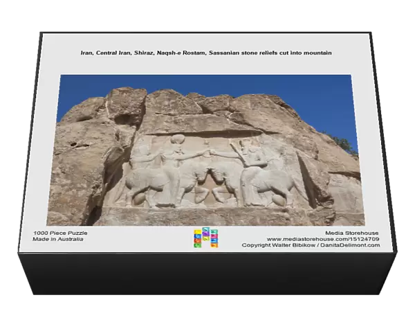 Iran, Central Iran, Shiraz, Naqsh-e Rostam, Sassanian stone reliefs cut into mountain