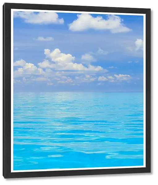 White Sand Ridge, Bahamas Bank, Bahamas, Caribbean. Turquoise water and blue sky