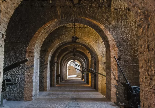 Tunnel inside the castle of Gjirokaster in the mountain, Albania